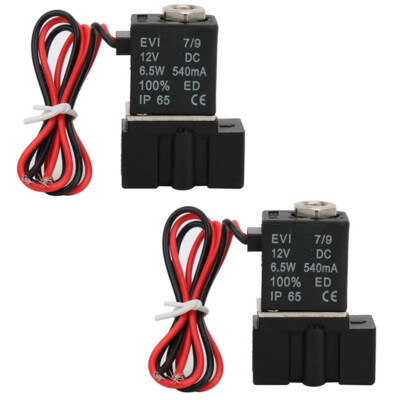2PCS 1/4'' Fast Response Electric Solenoid Valve Air Water DC 12V Normally Closed