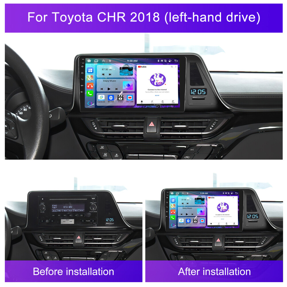 4+64GB Android 13 Carplay Car Stereo Radio For Toyota C-HR Chr 2016 ...