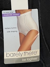 VINTAGE Barely There Shapewear Hi Waist Black Tagless Briefs Large Panties NEW