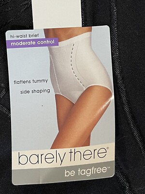 VINTAGE Barely There Shapewear Hi Waist Black Tagless Briefs Large Panties NEW