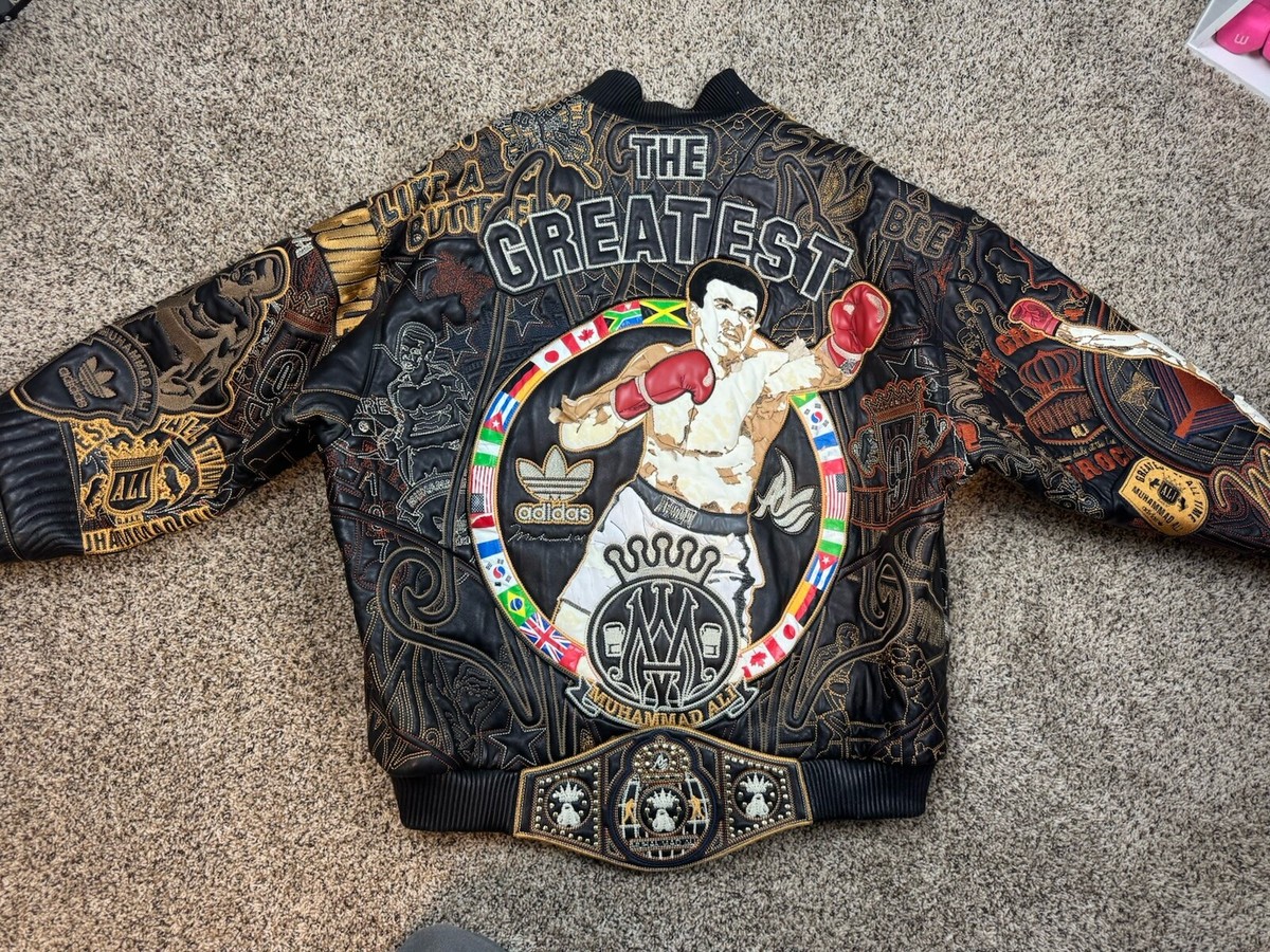 Adidas Al Wissam Muhammad Ali Leather Jacket The GOAT Black