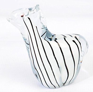 M Design Art Glass Medium Size Zebra Sculpture [Jewelry]