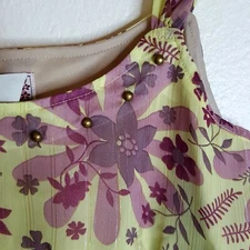 Luna Chix Girls Floral Multicolor Lined Sheer Dress  Size 14