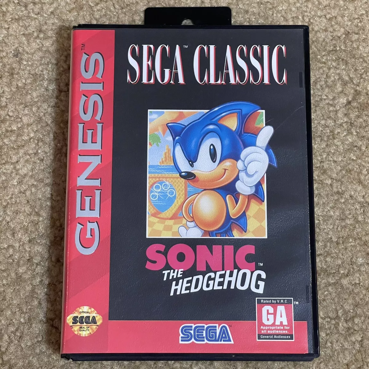 Sonic the Hedgehog 1991 Sega Genesis Complete Rare Game Tested Working Box