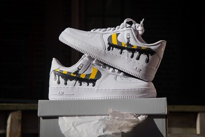 Custom Painted Nike Air Force 1 '07 various drip design styles