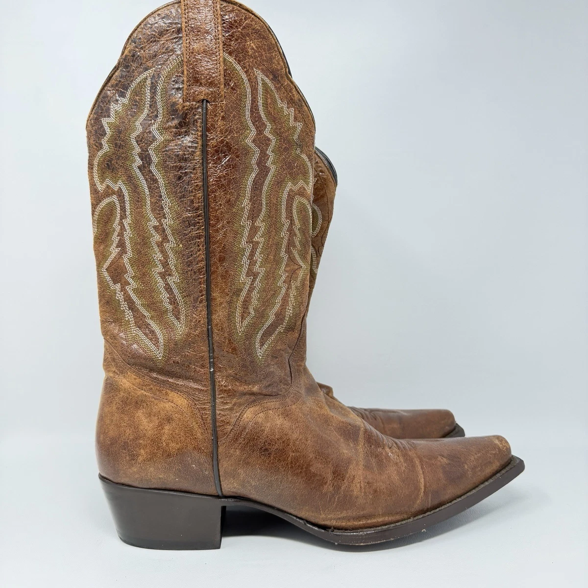 J.B Dillon Crazy Horse Goat R-Toe Men’s Brown Cowboy Boot Men main image 3