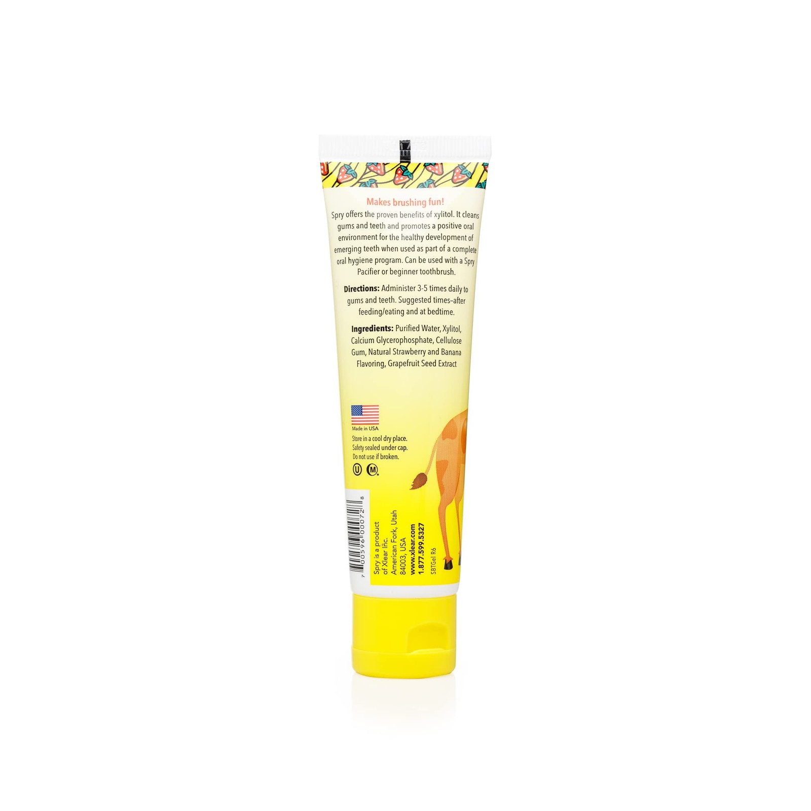 Natural Tooth Gel For Kids Strawberry Banana Fluoride Free Pack Of 3