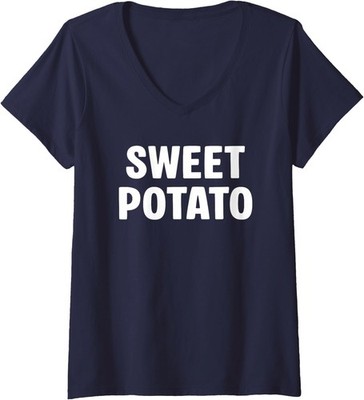 Potato Couple Matching Thanksgiving Design Funny Ladies' V-Neck Tshirt