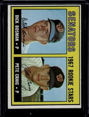 1967 Topps Series 6 Semi-High #459 Senators Rookie Stars (Bosman/Craig) Ex