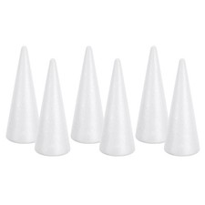 6 Pcs Polystyrene Foam Cones For Christmas Crafts White Foam Cones