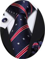 Fun Animal Ties for Men Designer Handkerchief Cufflink WOVEN Casual Necktie Set