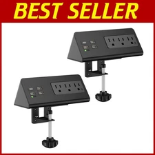 7-in-1 Desk Clamp Power Strip USB-C 3 AC Outlets 4 USB Ports