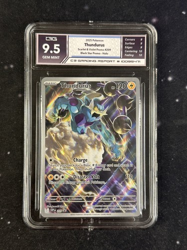 2025 Scarlet & Violet Thundrus Black Star Promo Holo #209  - C3 Grading 9.5