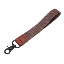 Wrist Lanyard Keychain, Braided Wristlet Strap with Black Clasp, Dark Pink