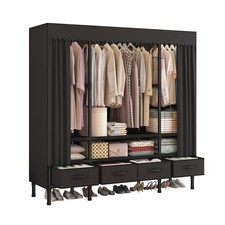 Portable Fabric Wardrobe Closet Metal Frame Bedroom Storage Cabinet Organizer