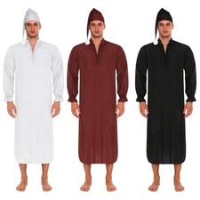 Camisones para hombre Camisa Henley Pijamas Pompón Ropa de dormir Ropa de salón a cuadros Juegos con disfraces