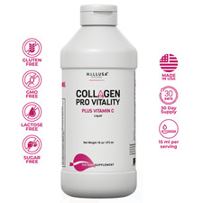 Hydrolyzed Collagen Liquid - Joint, Skin  Hair Health - 16 OZ with Vitamin C