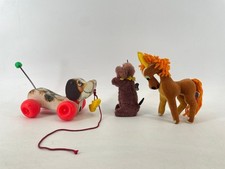 3 Vintage Toys - Fisher Price Little Snoopy / Japan Wind Up Dog / Dakin Horse