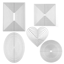 5 PCS Nesting Basic Dies Rectangles Ovals Circles Squares Hearts Shape