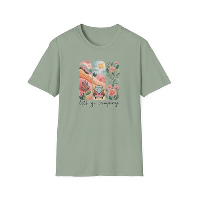 Lets Go Camping , Softstyle T-Shirt, Outdoor T-Shirt 