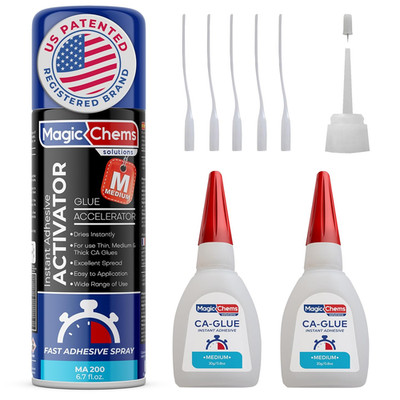 CA Glue with Activator Kit (2 X 0.8 Oz Glue + 6.7 Fl Oz Activator), Cyanoacrylat
