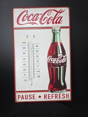 Huge  20''x12'' Open Roads Embossed Coca-Cola Wall Thermometer...Ships Free!