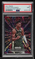 2021 Panini Prizm Fearless Fast Break Giannis Antetokounmpo #8 PSA 9 MINT 14t3
