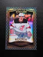 2023-24 Stature Hockey Luke Hughes Rookie Autograph Black 3/3 Card #34