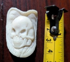 Carved Cow bone ? - Human Skull Design - Taxidermy Gothic Macabre Quirky Cool