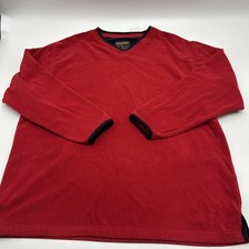 WOOLRICH V-Neck Sweater Mens Size XL Pullover Sweatshirt Boxy Outdoor RED