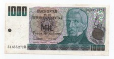 ARGENTINA 1000 PESOS 1983 - 1985 PICK 317 AUNC