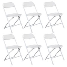 6pcs Injection Molding Classic Garden Plastic Folding Chair White