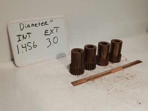 Unbranded Lot of 4 Spur Gears 1.456" ID 3.0" OD Keyed Bore Steel