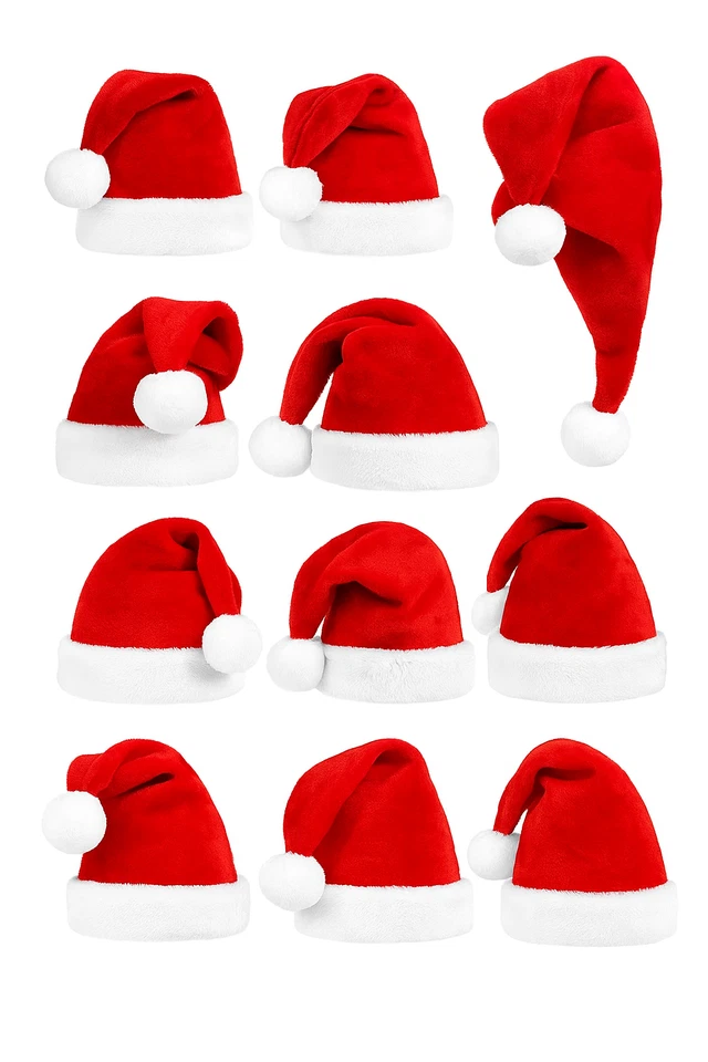 Роскошная плюшевая шляпа Санта-Клауса для взрослых мягкая красно-белая рождественская шляпа аксессуар для вечеринки - Изображение 2 из 3