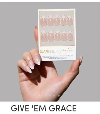 glamnetic press on nails Short Almond-Give Em Grace-Stunning French   