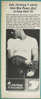 Print Ad Only Jockey T-Shirts New Power-Knit Process Seamfree Collar Extra Long