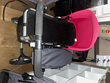 Bugaboo Donkey Double Pushchair Twin Stroller Pink & Grey Seats Black Frame