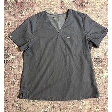 FIGS Catarina Scrub Top Womens XL Graphite V-Neck Technical Collection FW1000