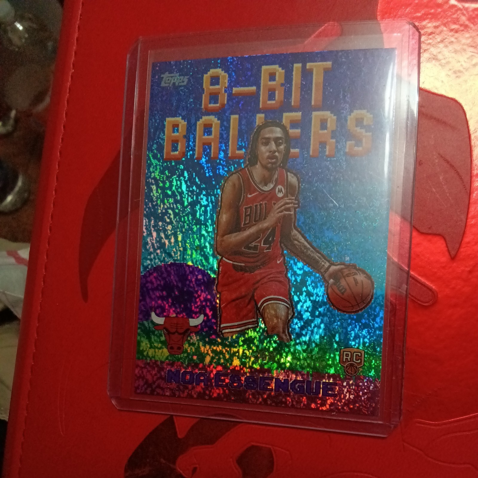 2025 Topps Noa Essengue 8-Bit Ballers Purple Holo Foil /250 Chicago Bulls