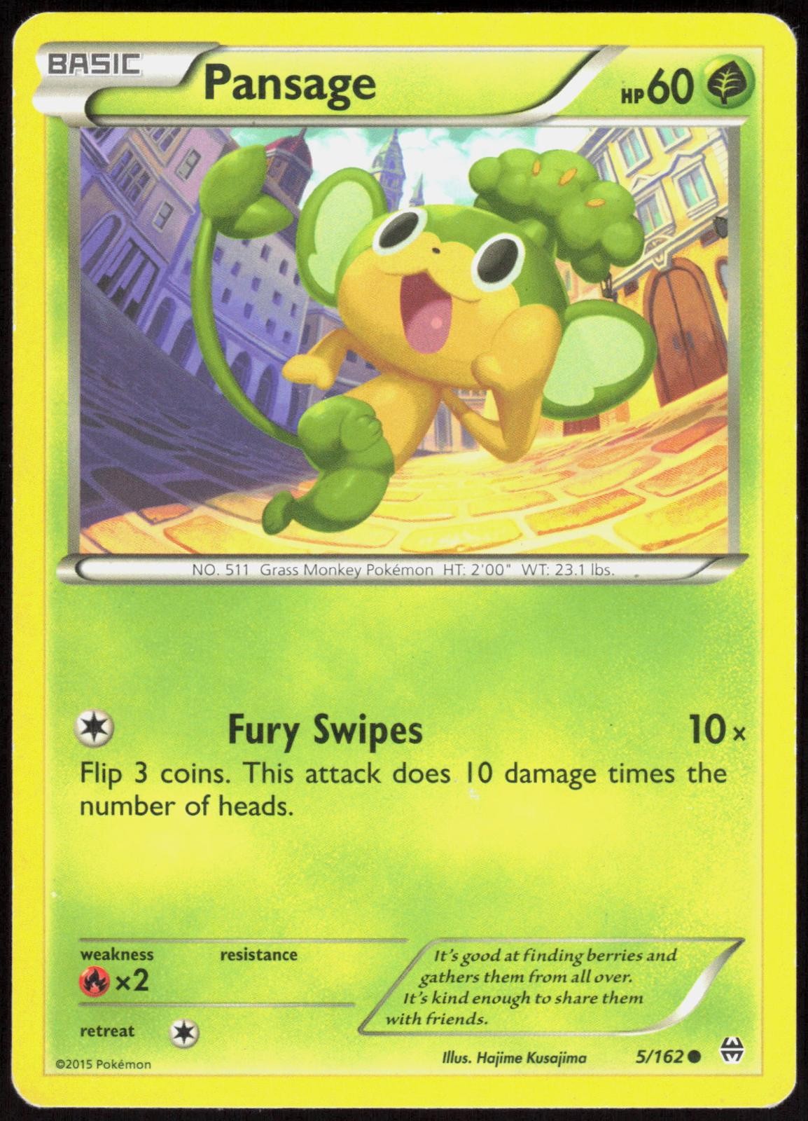BREAKthrough Pansage 5/162 Common Pokemon LP
