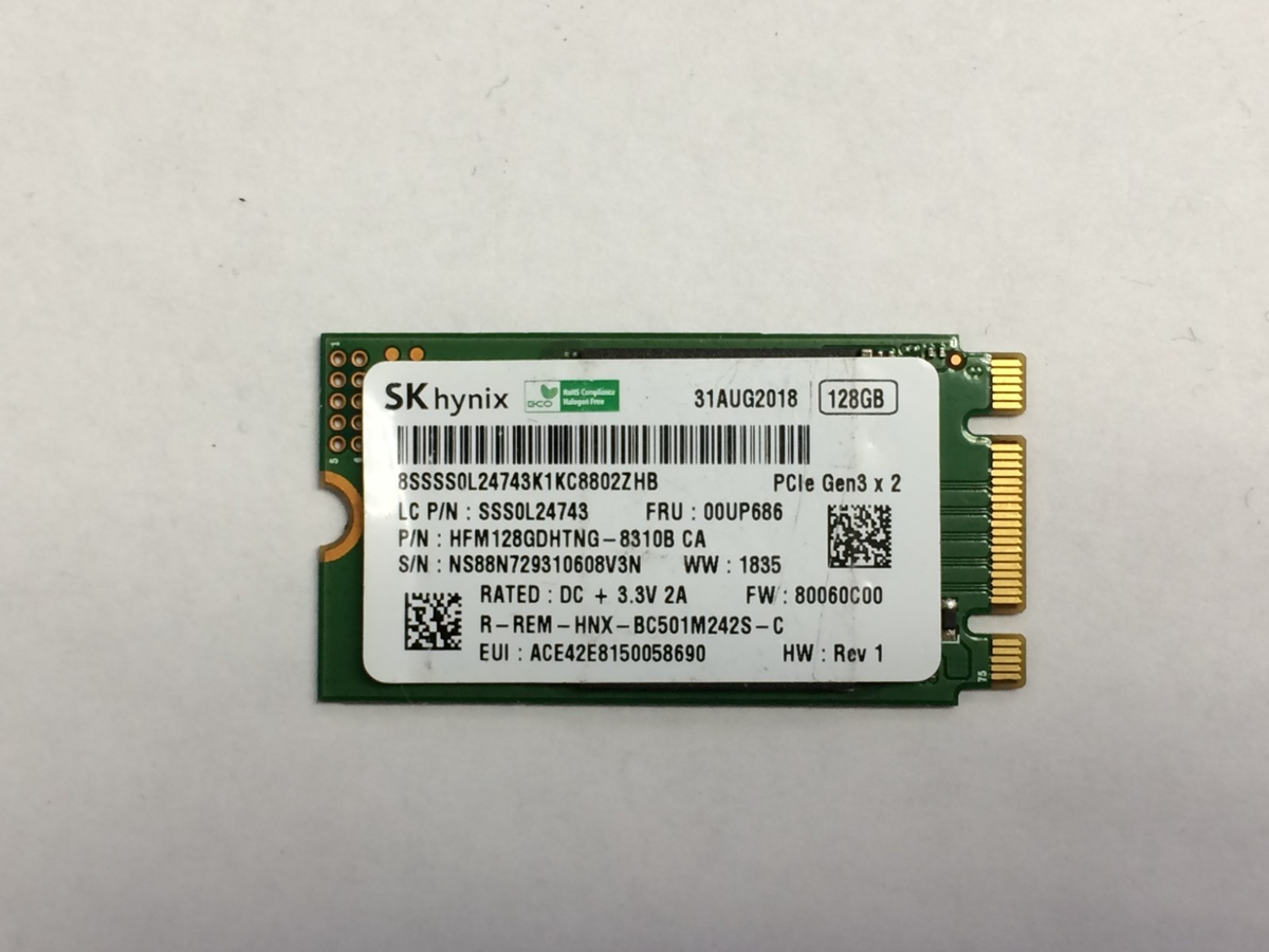 128GB M.2 PCIE NVME 2242 SSD B+M key Major Brands WD, SK Hynix