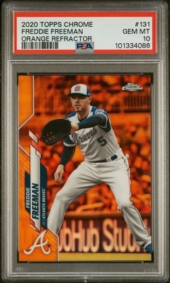 2020 Topps Chrome Freddie Freeman Orange Refractor /25 PSA 10 Braves Dodgers
