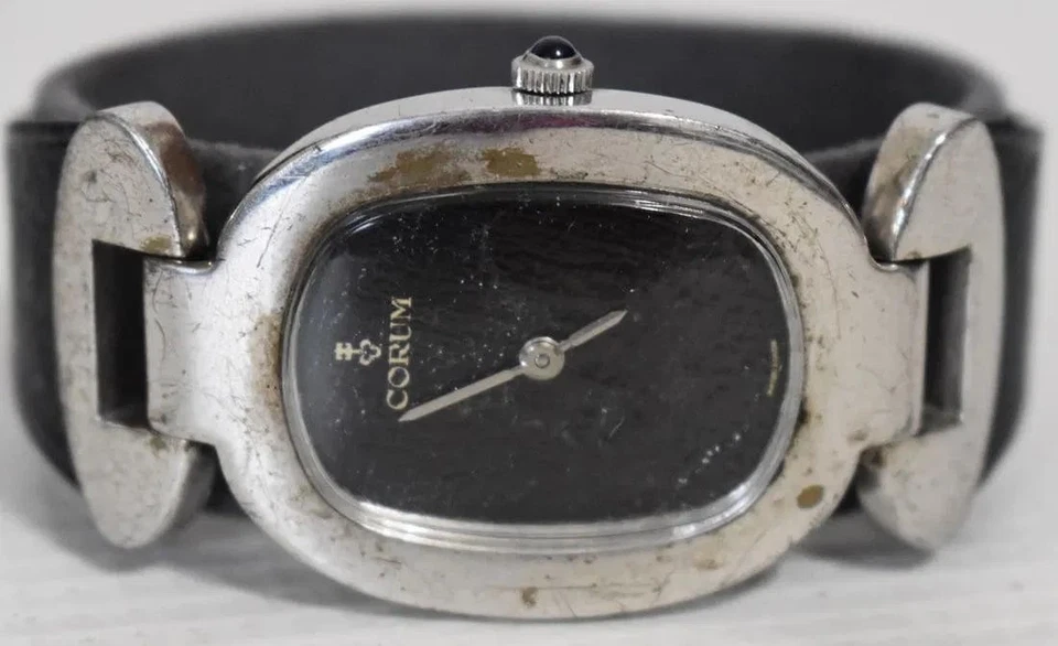 RELOJ BRAZALETE CORUM LOVE BOND CUERDA MANUAL VINTAGE DAMAS 21J PLATA ESTERLINA FUNCIONA Foto 4 de 4