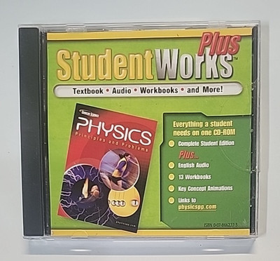 Glencoe StudentWorks Plus PHYSICS PRINCIPLES AND PROBLEMS CD-ROM McGraw Hill