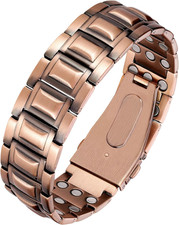 Men'S Copper Bracelet,3X Strength 99.99 Pure Copper Magnetic Bracelets with Mag
