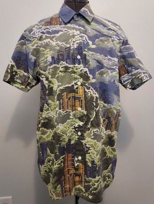 RARE Men's 55DSL ''Above The Clouds'' by Francesca Chiani Button-up Shirt Medium