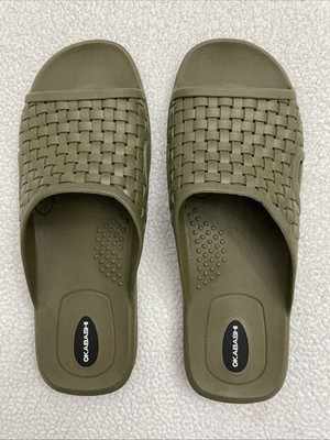 Okabashi Torino Mens 2XL  12/13 Weave Slide Sandals Eco Friendly Green B54 New