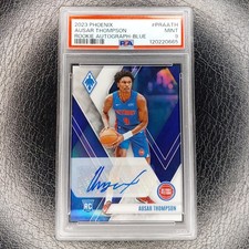AUSAR THOMPSON /25 Rookie BLUE Auto PSA 9 2023-24 Phoenix Basketball PISTONS