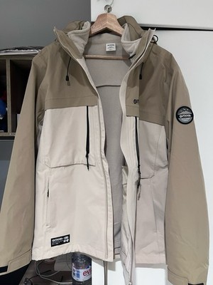 Outdoor Products Hooded Lined Mid-Length Parka Jacket Beige Khaki Men's Size L