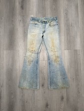 Vtg 80s 1982 Levis 684 Super Flares Bell Bottom Jeans Talon 42 Light Wash 31x32